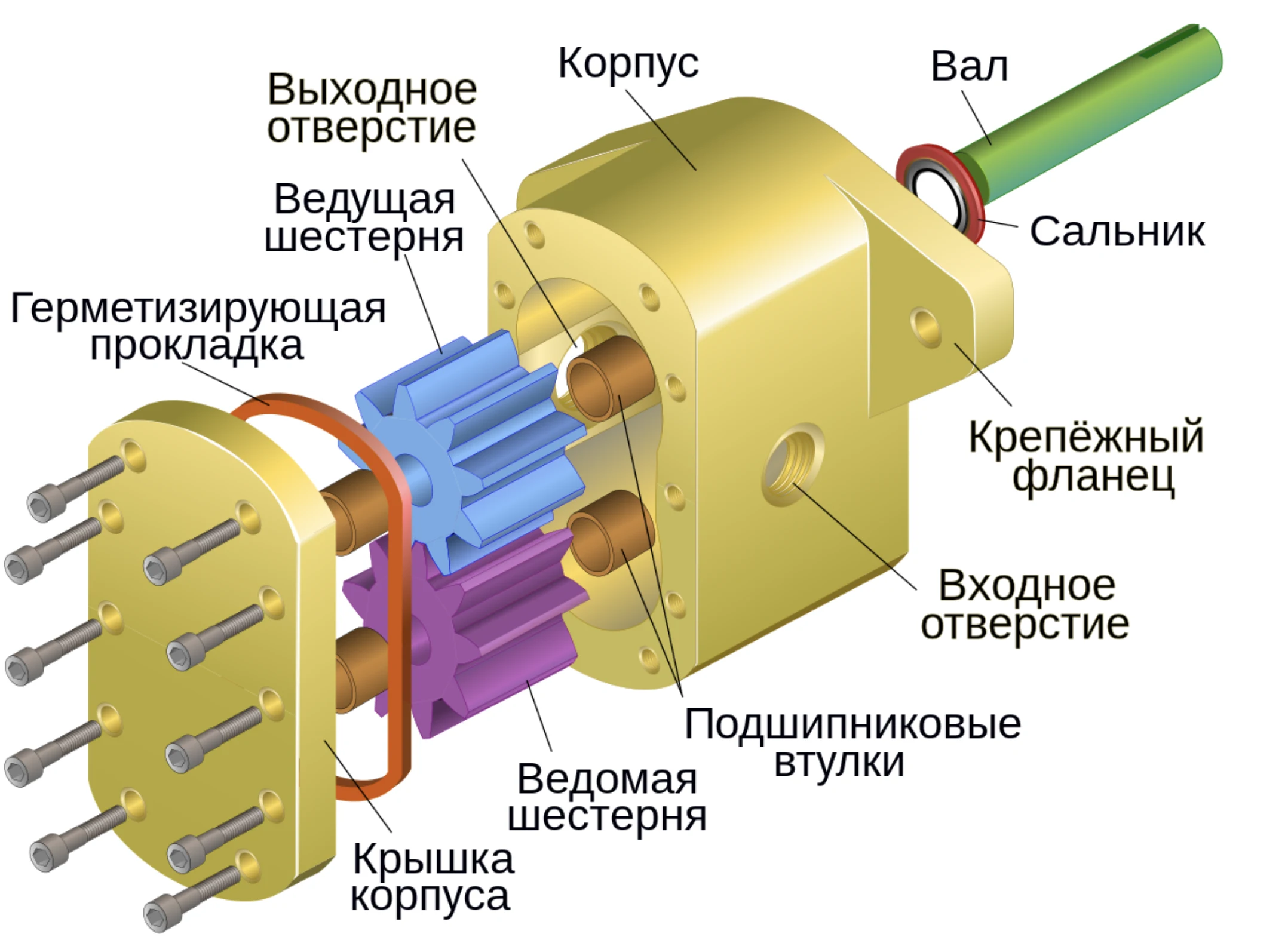 Шестеренные насосы: виды, принцип работы